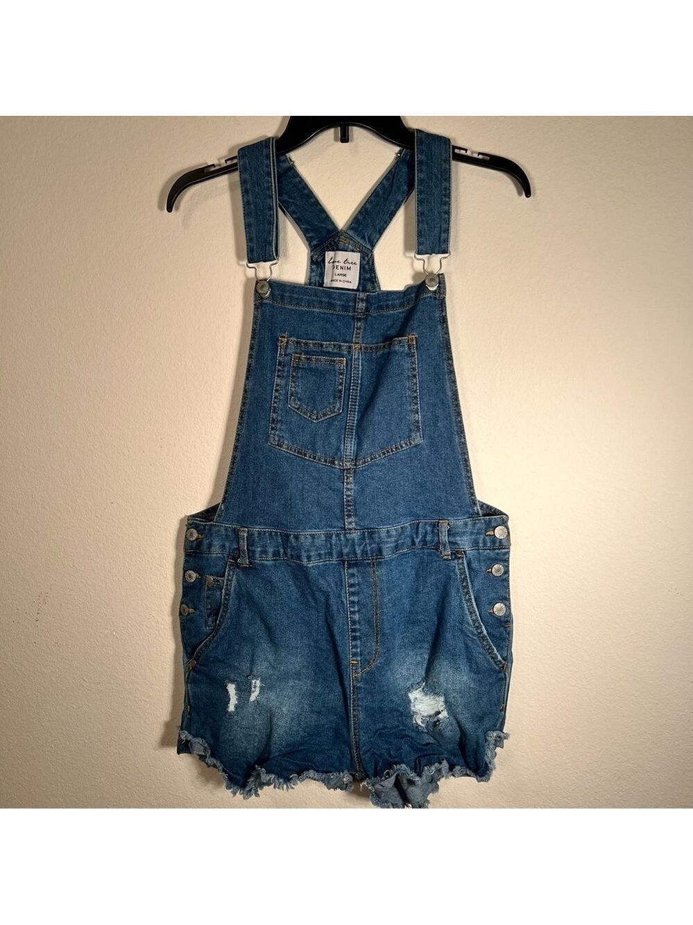 Love Tree Denim Short Overalls - Picture 2 of 16